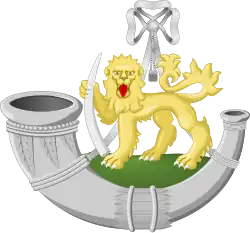 Эмблема Родезийского лёгкого пехотного полка. Отсутствие короны королевы свидетельствует о том, что эта модель после 1970 года.