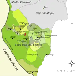 Расположение муниципалитета Рафаль на карте провинции