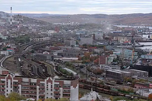 Порт и железнодорожный терминал Мурманска