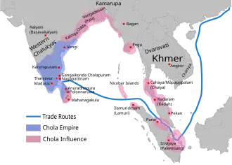 Государство Чола в XI веке и их зависимые территории