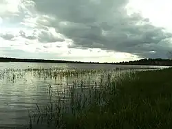 Один из четырёх рыборазводных прудов на реке