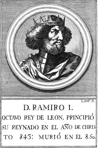 Рамиро I  843-850  Король Астурии