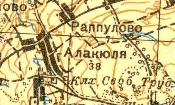 Деревня Рапполово на карте 1931 года
