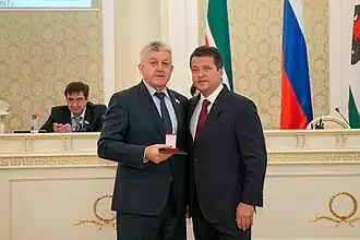 Рашит Низамов и Ильсур Метшин на церемонии вручения государственных наград