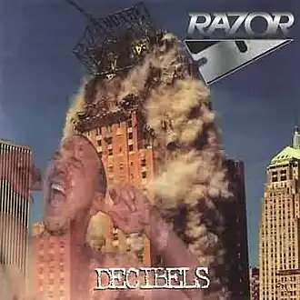 Обложка альбома Razor «Decibels» (1991)