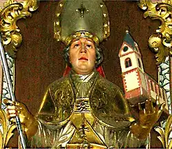 Изображение св. Абрункула в монастыре Шпрингерсбах на Мозеле (автор неизвестен)