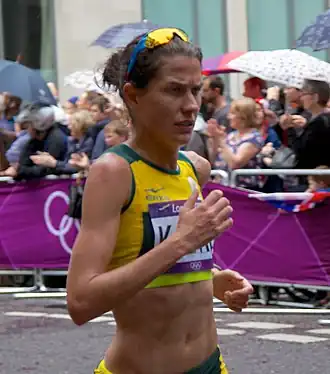 на олимпийском марафоне в Лондоне