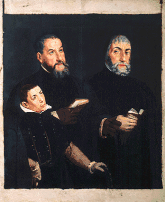 Диего с сыном и братом Алонсо, портрет работы Педро де Кампанья