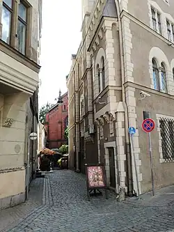 Начало улицы Акла от улицы Пилс