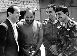 с Монте Мелконяном, Бако Саакяном и Самвелом Бабаяном, 1992 год