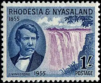 1955: Давид Ливингстон и водопад Виктория (Mi #18; Yt #17; SG #17)[^]