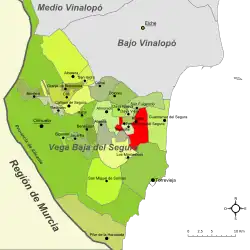 Расположение муниципалитета Рохалес на карте провинции