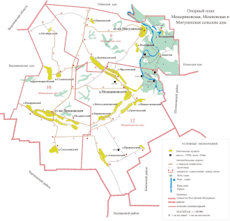 Мещеряковское сельское поселение на карте