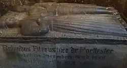 Гробница Роуланда ФитЮстаса (вверху) и его третьей жены Маргарет или Маргариты д'Артуа (внизу) в церкви Святого Одуэна, Дублин (Ирландская церковь)