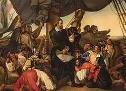 Колумб в момент открытия нового мира. До 1875. Медь, масло. Частное собрание