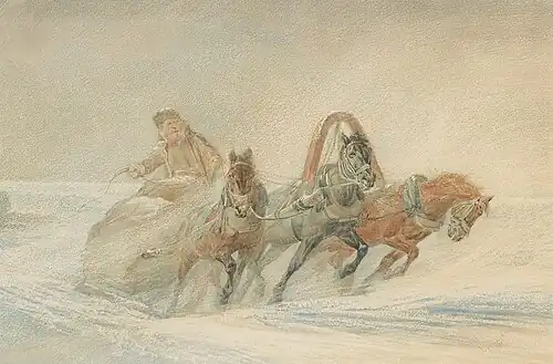 Русская тройка на снегу (1869)