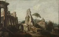 Руины с пирамидой. Между 1760 и 1770. Холст, масло. Музей изящных искусств, Нанси