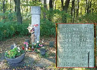 Памятник жертвам Форта VII на южном берегу озера Русалка, Познань, Польша