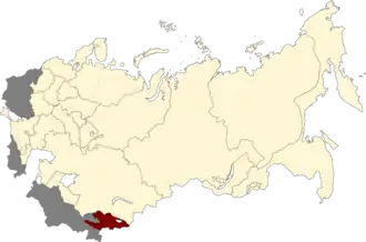 Киргизская АССР на карте РСФСР (20.07.1930)