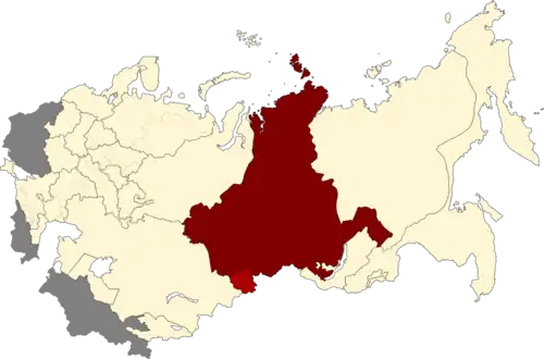 Сибирский край на карте РСФСР (20.07.1930)