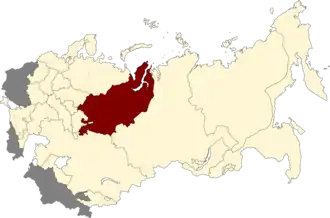 Уральская область на карте РСФСР (20.07.1930)