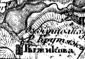 Деревня Рыжиково на карте 1919 года