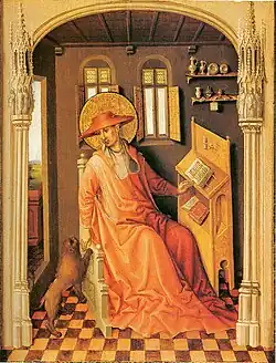 Святой Иероним в своей келье. 1435. Дерево, темпера. Художественный музей Северной Каролины, Роли, США