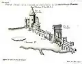 Положение арки на мосту через Шаранту в 1560 году, гравюра по рис. Георга Браниуса, 1770 год