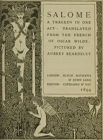 Титульный лист, оформленный Обри Бердслеем для первого английского издания (1894)