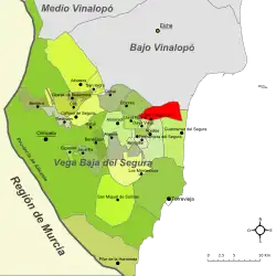 Расположение муниципалитета Сан-Фульхенсио на карте провинции