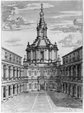 Франческо Борромини. Сант Иво, старинная гравюра 1695 г.