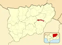 Расположение муниципалитета Санто-Томе на карте провинции