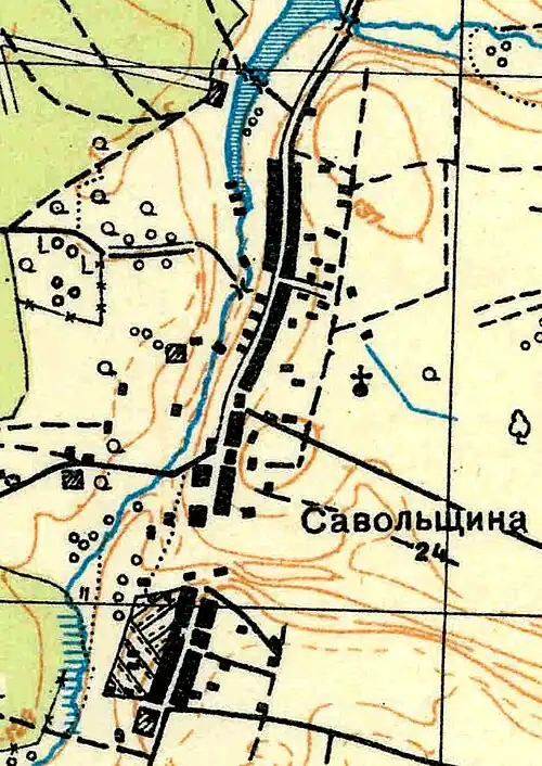 План деревни Савольщина. 1930 год
