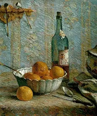 Натюморт с фруктами и бутылкой (1886), Музей Крёллер-Мюллер, Оттерло, Нидерланды.