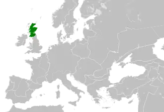Королевство Шотландия на карте Европы