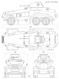 4 вида Sd.Kfz. 231 (6-Rad). Размеры в сантиметрах