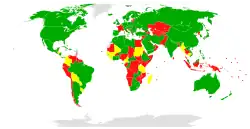 Легенда: Страны, подписавшие и ратифицировавшие договор Страны, подписавшие, но не ратифицировавшие договор Страны, не подписавшие договор