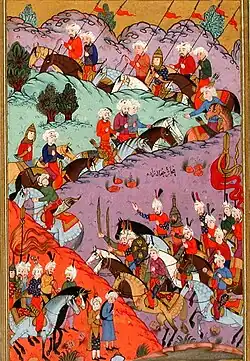 Кызылбаши преследуют османов у Тебриза (fol. 270)