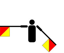 S в семафорной азбуке