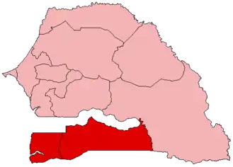 Карта Казаманса.