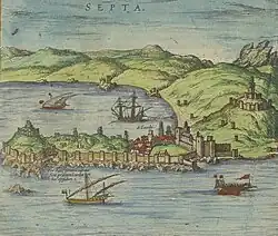 Остров на план-карте Георга Брауна и Франца Хогенберга (1572 год)