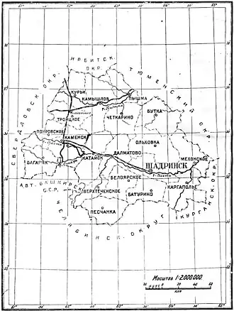 Шадринский округ на карте