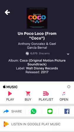 Скриншот программы Shazam