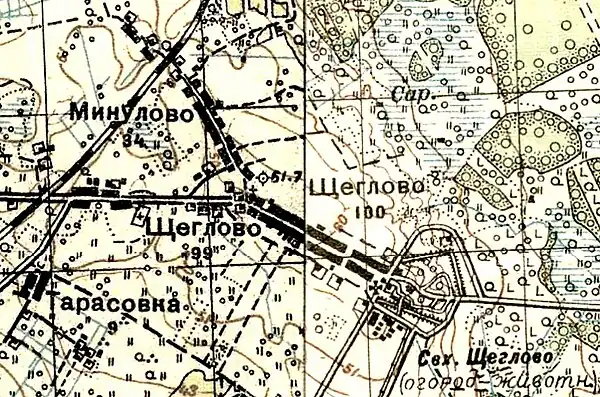 Земли деревни Малая Романовка на карте 1931 года