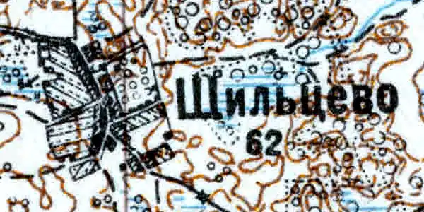 Деревня Шильцево карте 1926 года