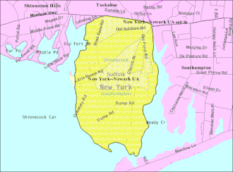 Шиннекок на карте