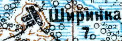 Деревня Ширенка на карте 1926 года