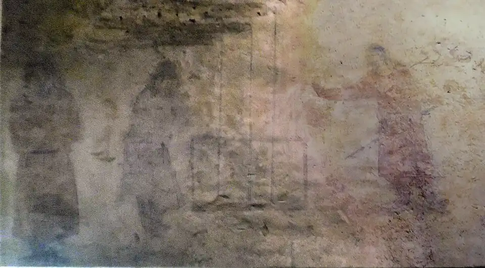 Фрагмент фрески на стене дромоса.