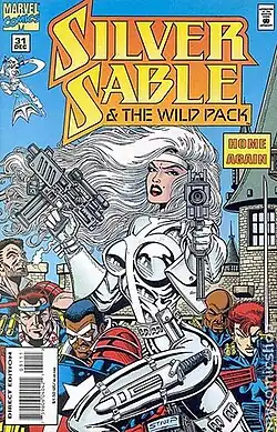 Серебряный Соболь на обложке Silver Sable & The Wild Pack № 31. Художник — Стивен Батлер.