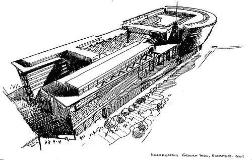 Эскиз Будапештского конгресс-центра (Йозеф Финта)